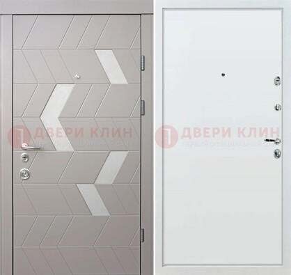 Светлая металлическая дверь с терморазрывом и МДФ панелью ДМ-190