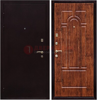 Темная железная дверь с порошковым покрытием ДП-194 в Апрелевке
